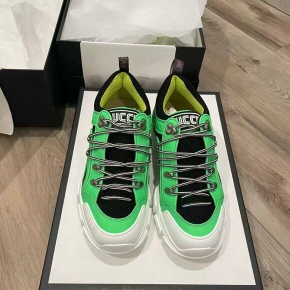 NIB Authentic Gucci  X SEGA MeshTechnical Canvas Calfskin Reflective Sneakers - Picture 2 of 4